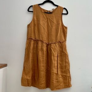 Mustard yellow linen dress